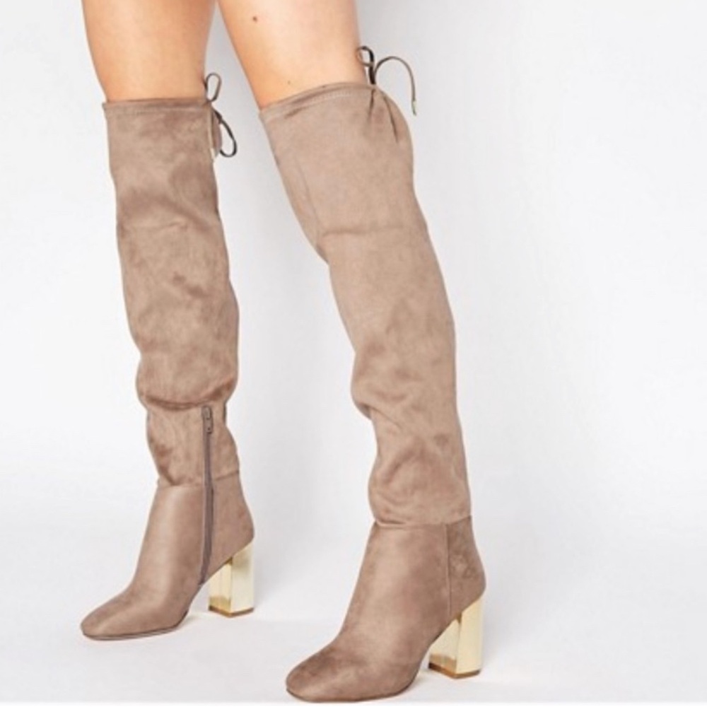 Elegant Taupe Knee-High Boots